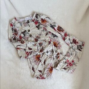 Lou Lou & Company Floral Kids Matching Set - Cream and Pink